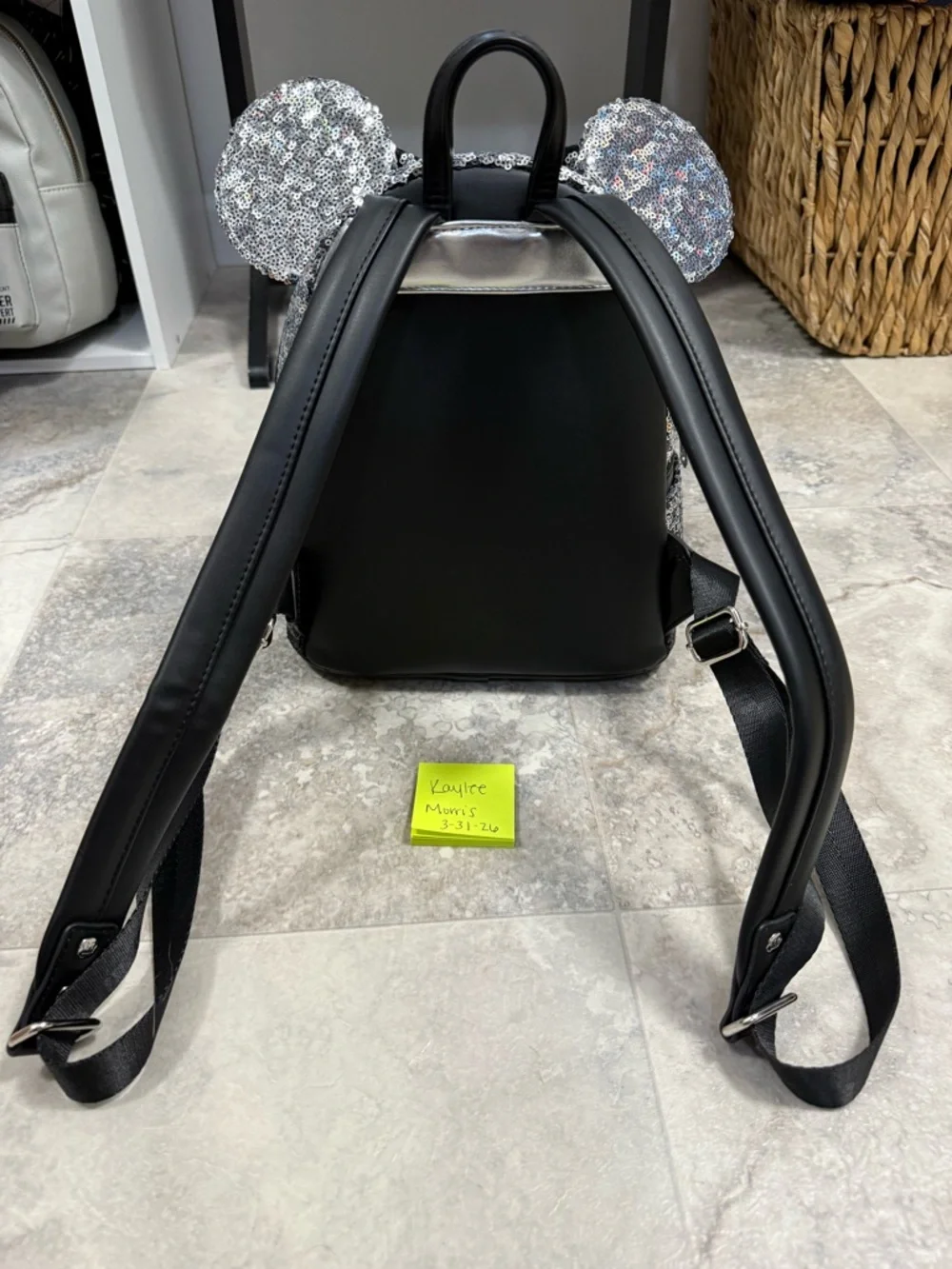 Loungefly Silver and Black Sequin Backpack - Picture 5 of 9